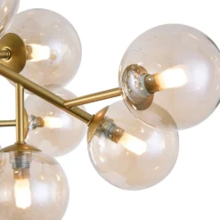 Maytoni Dallas plafón, 20 esferas de vidrio, oro