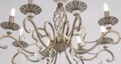 Maytoni Grace lámpara araña 8 luces latón/blanco