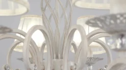 Maytoni Grace lámpara de araña, blanca, 10 luces, organza