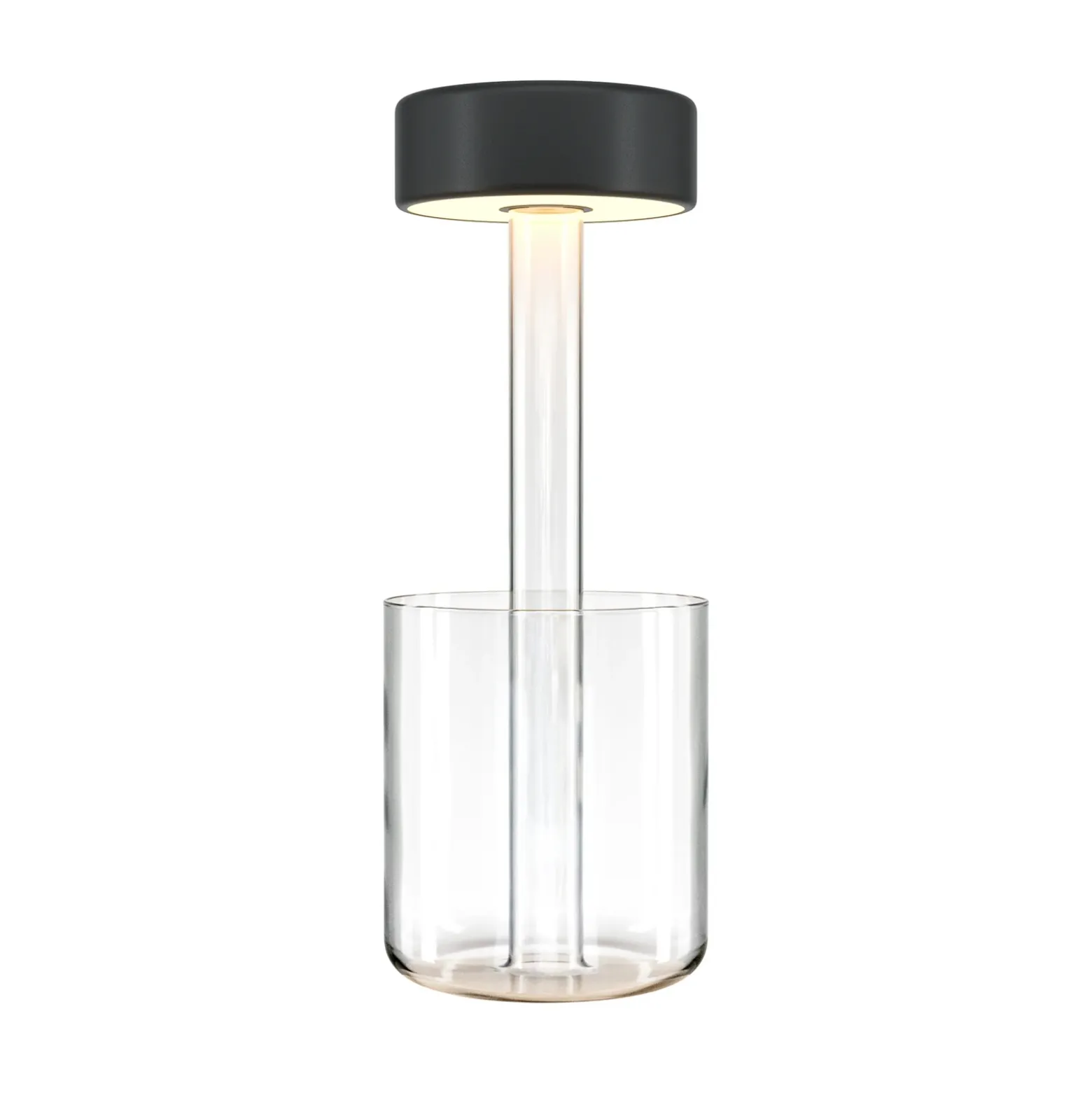 Maytoni LED lámpara de mesa recargable AI Collaboration, cristal, negro