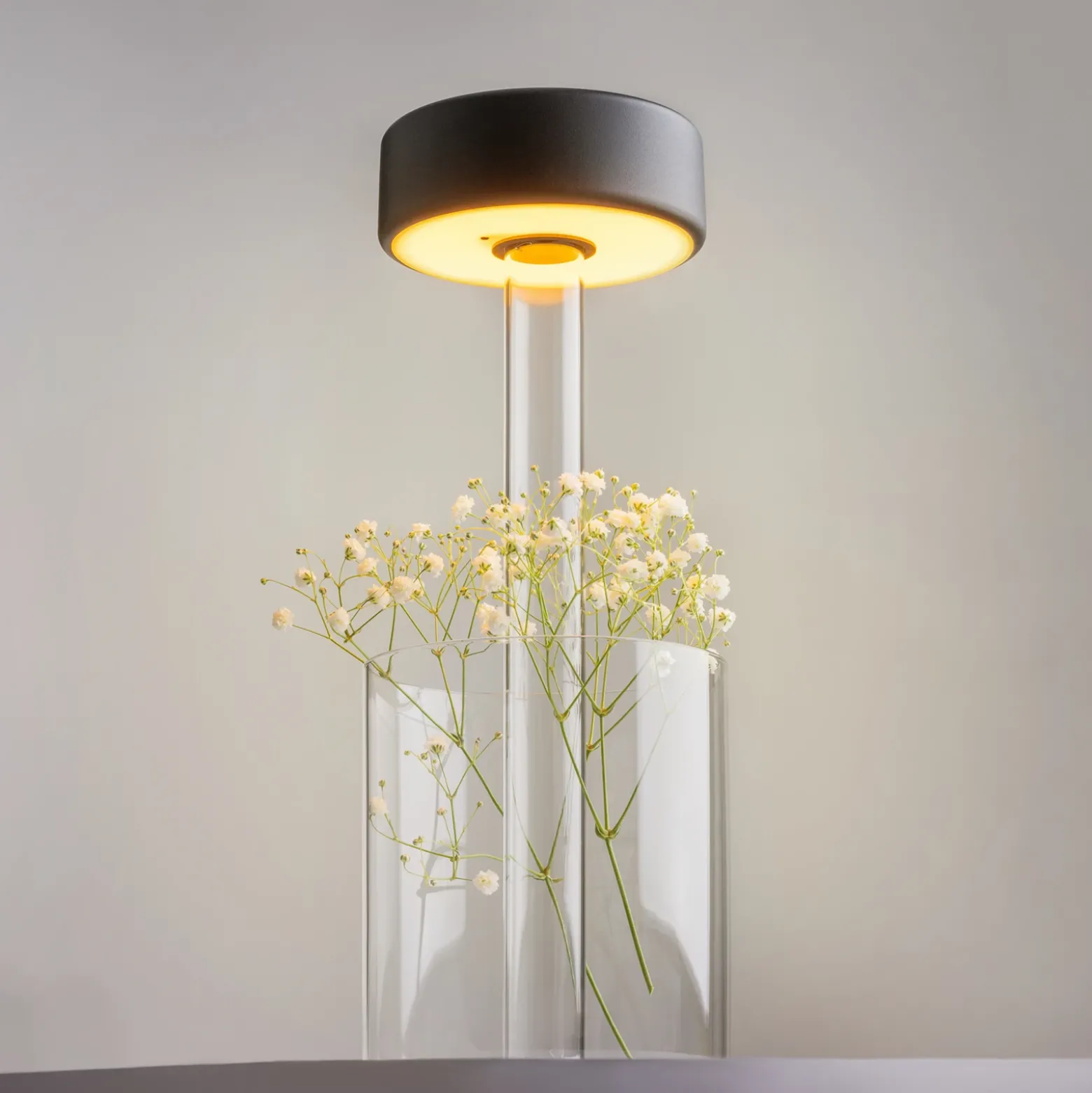 Maytoni LED lámpara de mesa recargable AI Collaboration, cristal, negro