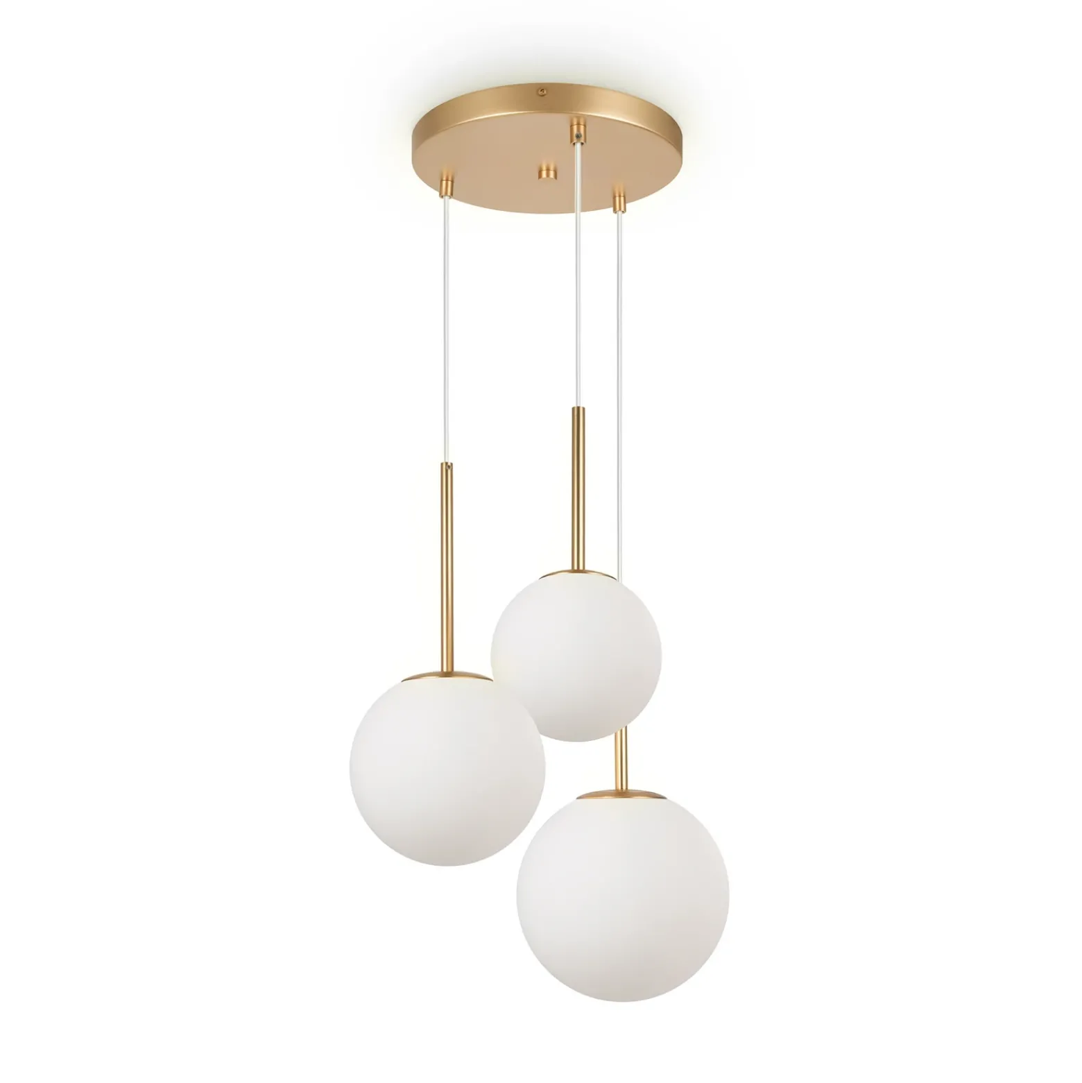 Maytoni Lámpara colgante Basic Form, blanco/oro, 3 luces.