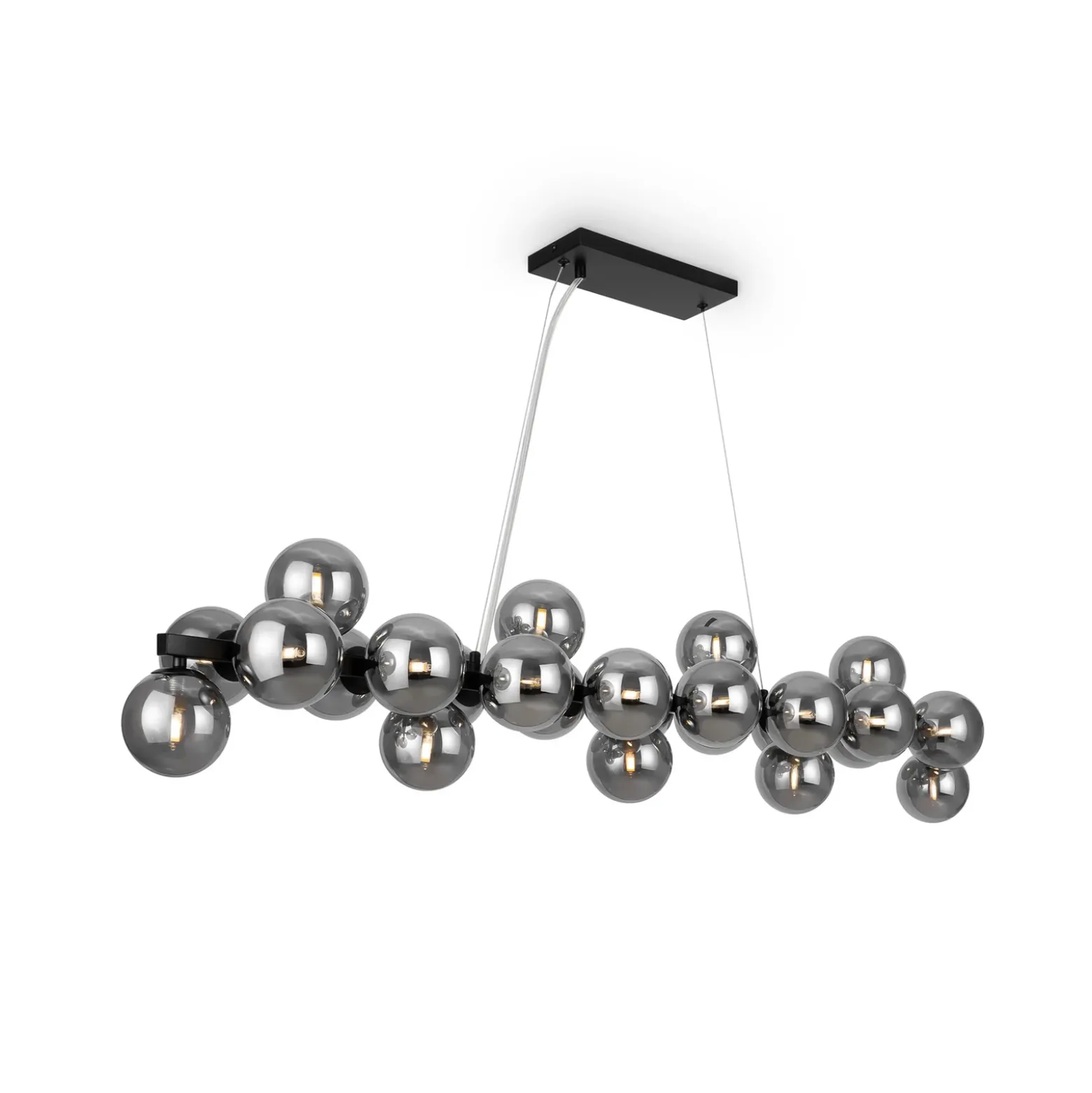 Maytoni Lámpara colgante Dallas 25 luces, larga, negra