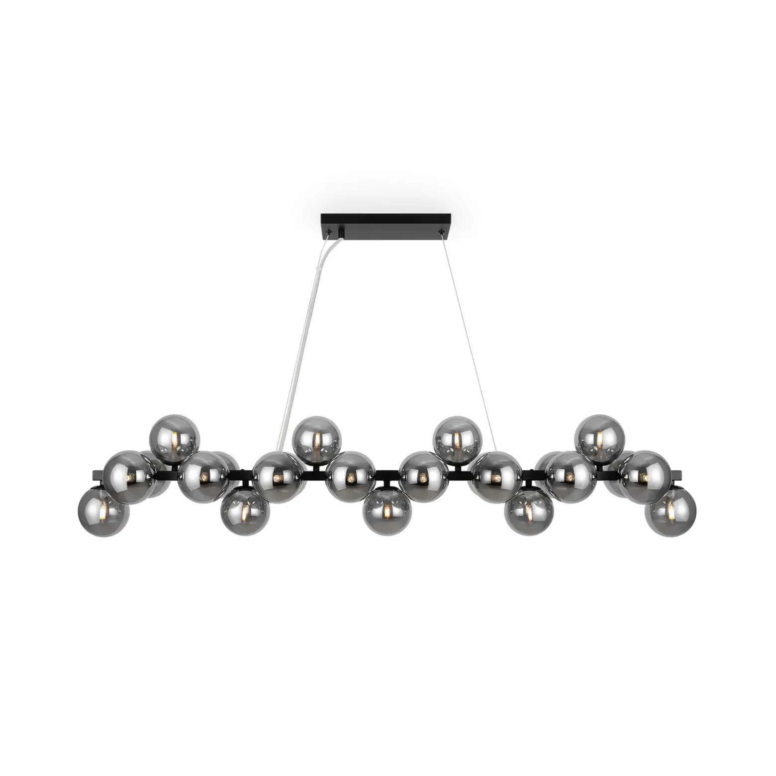 Maytoni Lámpara colgante Dallas 25 luces, larga, negra
