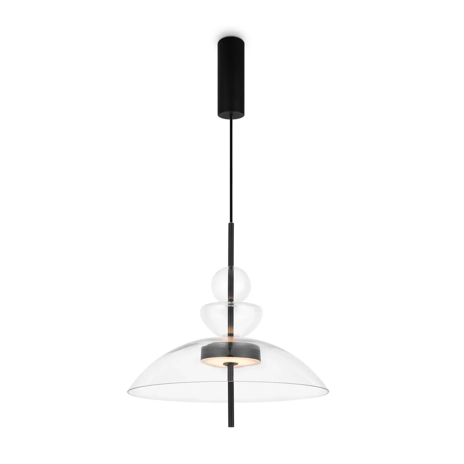 Maytoni lámpara colgante LED Bangkok, Ø 40 cm, transparente, cristal