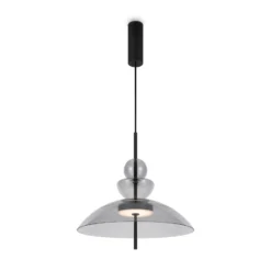 Maytoni lámpara colgante LED Bangkok, Ø 40 cm, gris claro, cristal