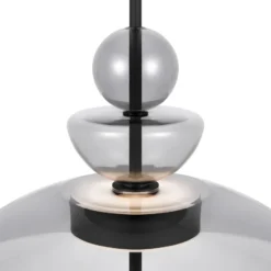 Maytoni lámpara colgante LED Bangkok, Ø 40 cm, gris claro, cristal