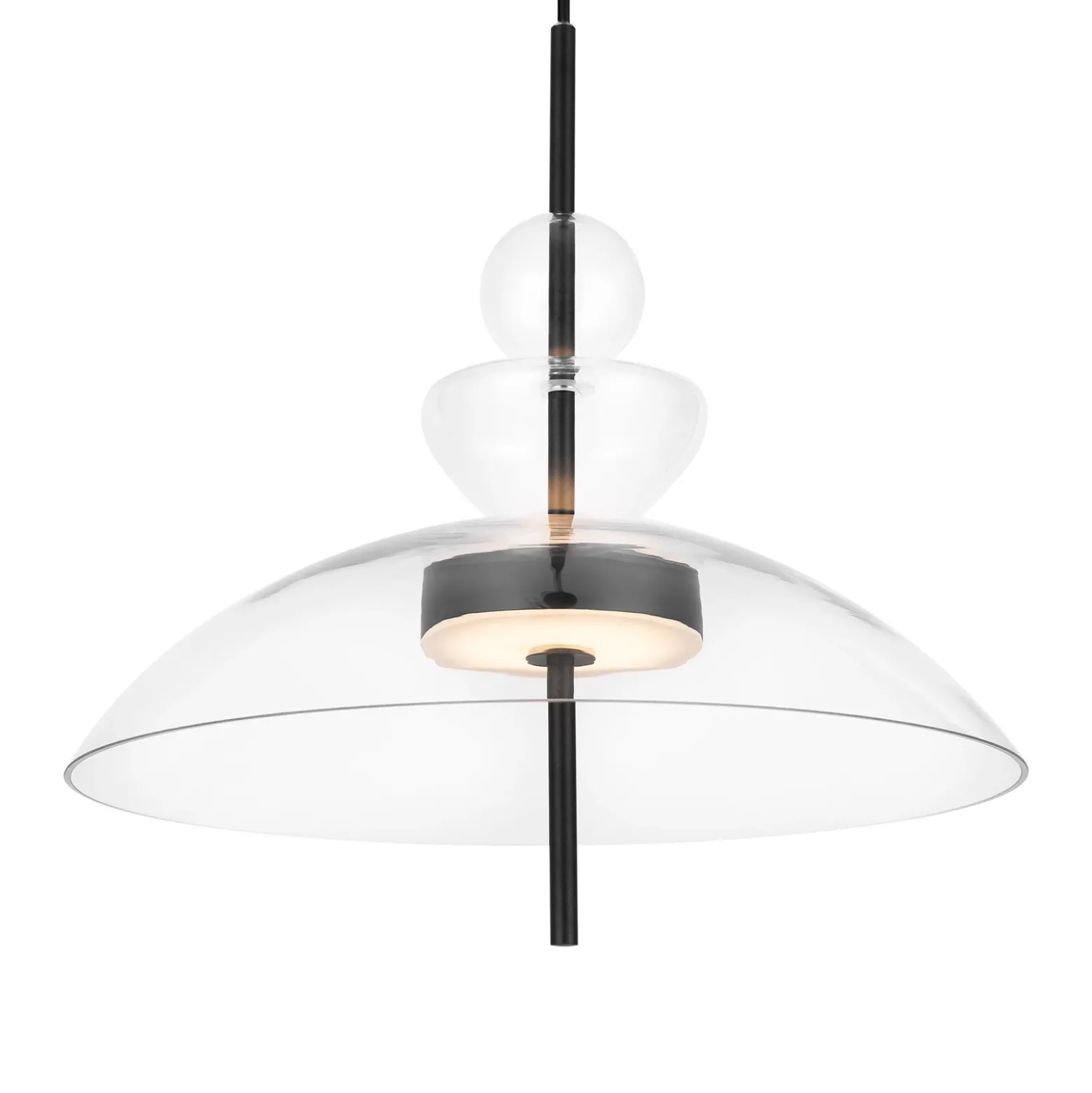 Maytoni lámpara colgante LED Bangkok, Ø 40 cm, transparente, cristal