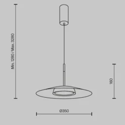 Maytoni lámpara colgante LED El, Ø 35 cm, negro, aluminio