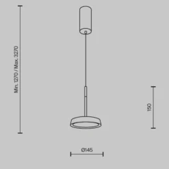 Maytoni lámpara colgante LED El, Ø 15,3 cm, naranja, aluminio