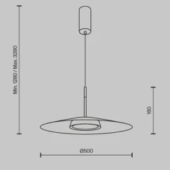 Maytoni lámpara colgante LED El, Ø 50 cm, blanco, aluminio