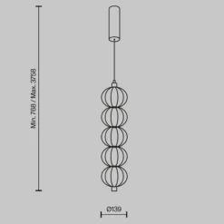 Maytoni lámpara colgante LED Golden Cage, vertical, Ø 13,9 cm