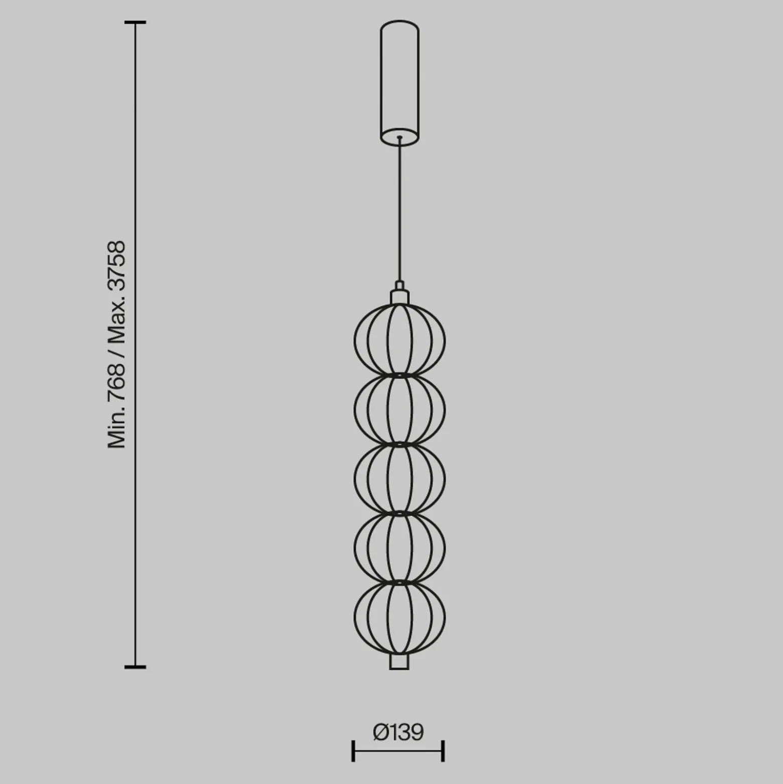 Maytoni lámpara colgante LED Golden Cage, vertical, Ø 13,9 cm