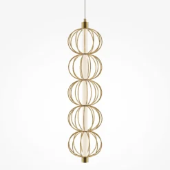 Maytoni lámpara colgante LED Golden Cage, vertical, Ø 13,9 cm