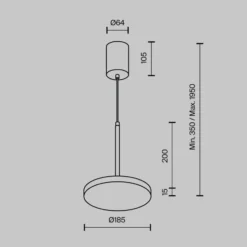 Maytoni lámpara colgante LED Plato, blanca, Ø 18,5 cm, aluminio