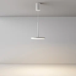 Maytoni lámpara colgante LED Plato, blanca, Ø 18,5 cm, aluminio