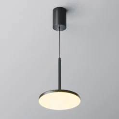 Maytoni lámpara colgante LED Plato, negra, Ø 18,5 cm, aluminio