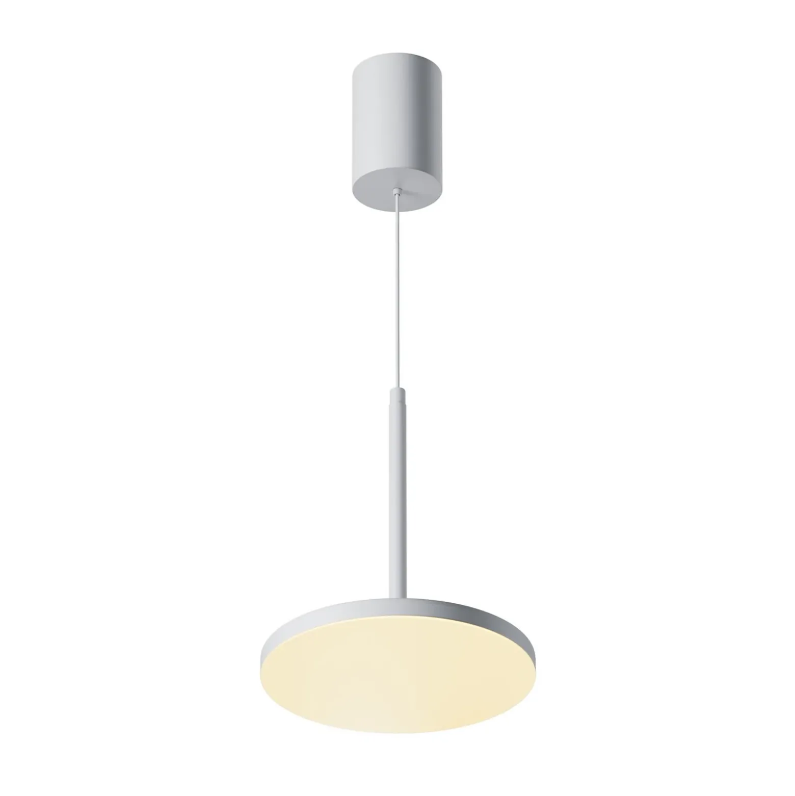 Maytoni lámpara colgante LED Plato, blanca, Ø 18,5 cm, aluminio