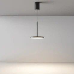 Maytoni lámpara colgante LED Plato, negra, Ø 18,5 cm, aluminio