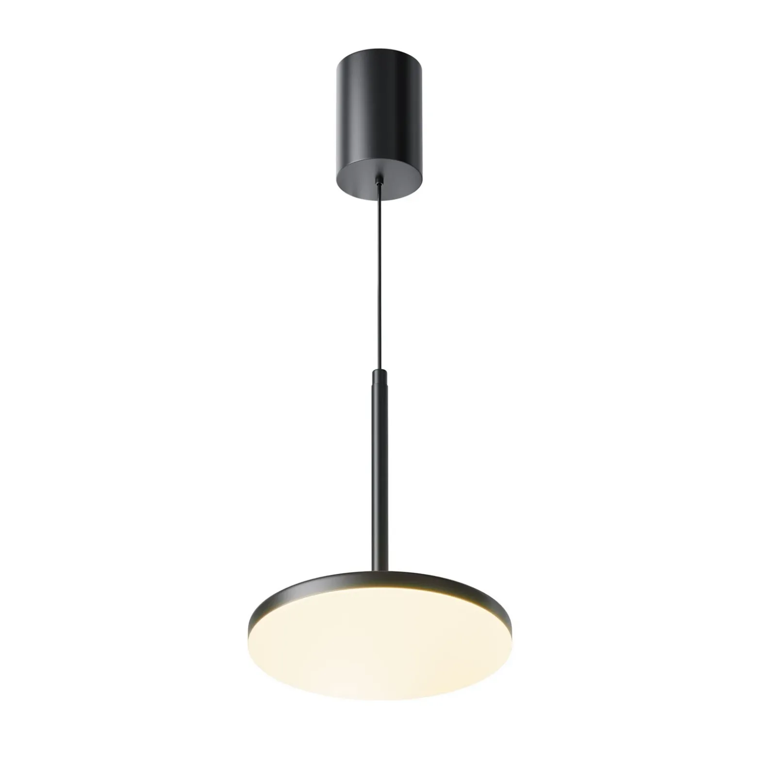 Maytoni lámpara colgante LED Plato, negra, Ø 18,5 cm, aluminio