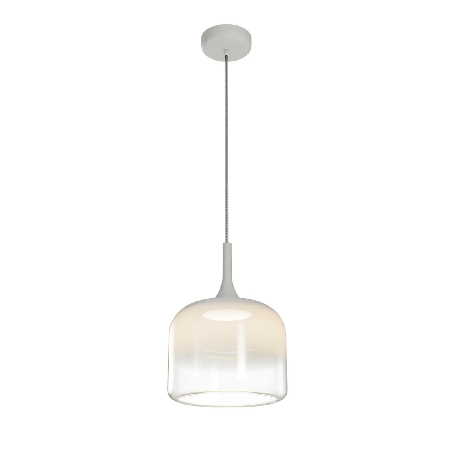 Maytoni Lámpara colgante LED Spirito, blanco, cristal/metal, Ø 26 cm