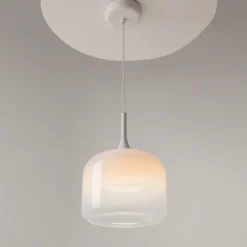 Maytoni Lámpara colgante LED Spirito, blanco, cristal/metal, Ø 26 cm