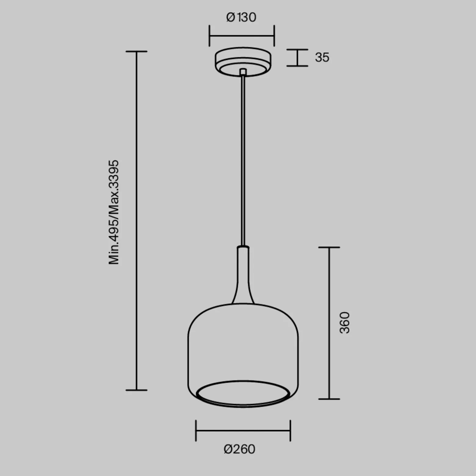 Maytoni Lámpara colgante LED Spirito, gris humo, cristal, Ø 26 cm