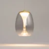 Maytoni lámpara colgante LED Splash, gris humo, Ø 20 cm, cristal
