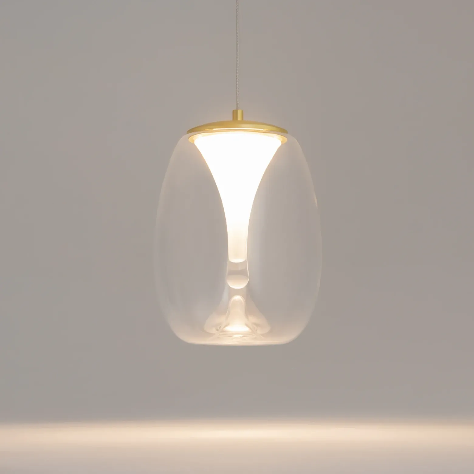 Maytoni lámpara colgante LED Splash, transparente, Ø 20 cm, cristal
