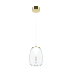 Maytoni lámpara colgante LED Splash, transparente, Ø 20 cm, cristal