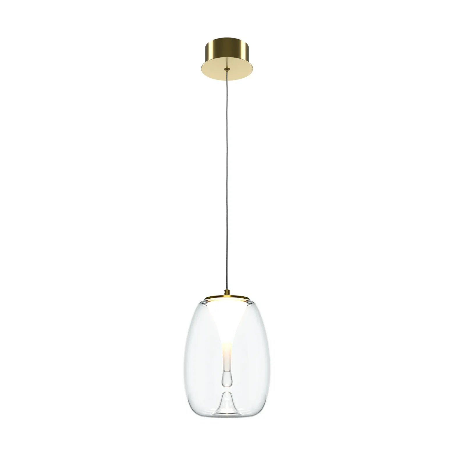 Maytoni lámpara colgante LED Splash, transparente, Ø 20 cm, cristal