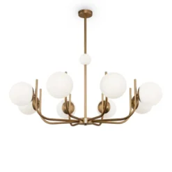 Maytoni lámpara colgante Rendez-vous, 8 luces, color latón
