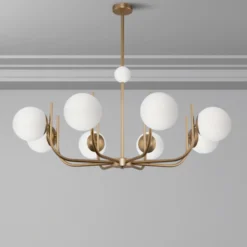 Maytoni lámpara colgante Rendez-vous, 8 luces, color latón