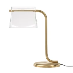 Maytoni Lámpara de mesa LED Cabaret, latón/transparente, altura 48,5 cm