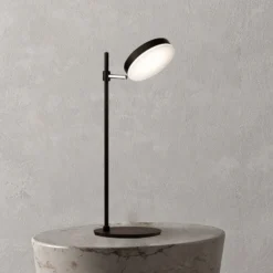 Maytoni lámpara de mesa LED Fad, negra, metal 47 cm regulable