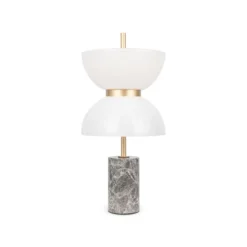 Maytoni lámpara de mesa LED Kyoto, gris, altura 46 cm, mármol