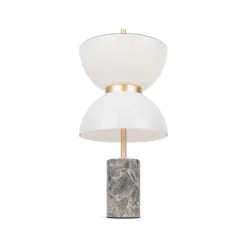 Maytoni lámpara de mesa LED Kyoto, gris, altura 46 cm, mármol