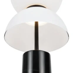 Maytoni lámpara de mesa LED Kyoto, negra, altura 46 cm, mármol