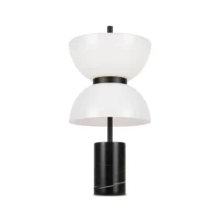 Maytoni lámpara de mesa LED Kyoto, negra, altura 46 cm, mármol