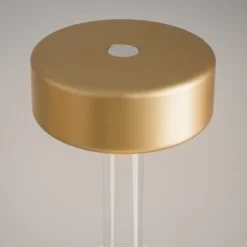 Maytoni Lámpara de mesa LED recargable AI Collaboration, cristal, oro