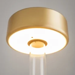 Maytoni Lámpara de mesa LED recargable AI Collaboration, cristal, oro