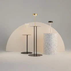 Maytoni Lámpara de mesa LED recargable AI Collaboration, aluminio, dorado