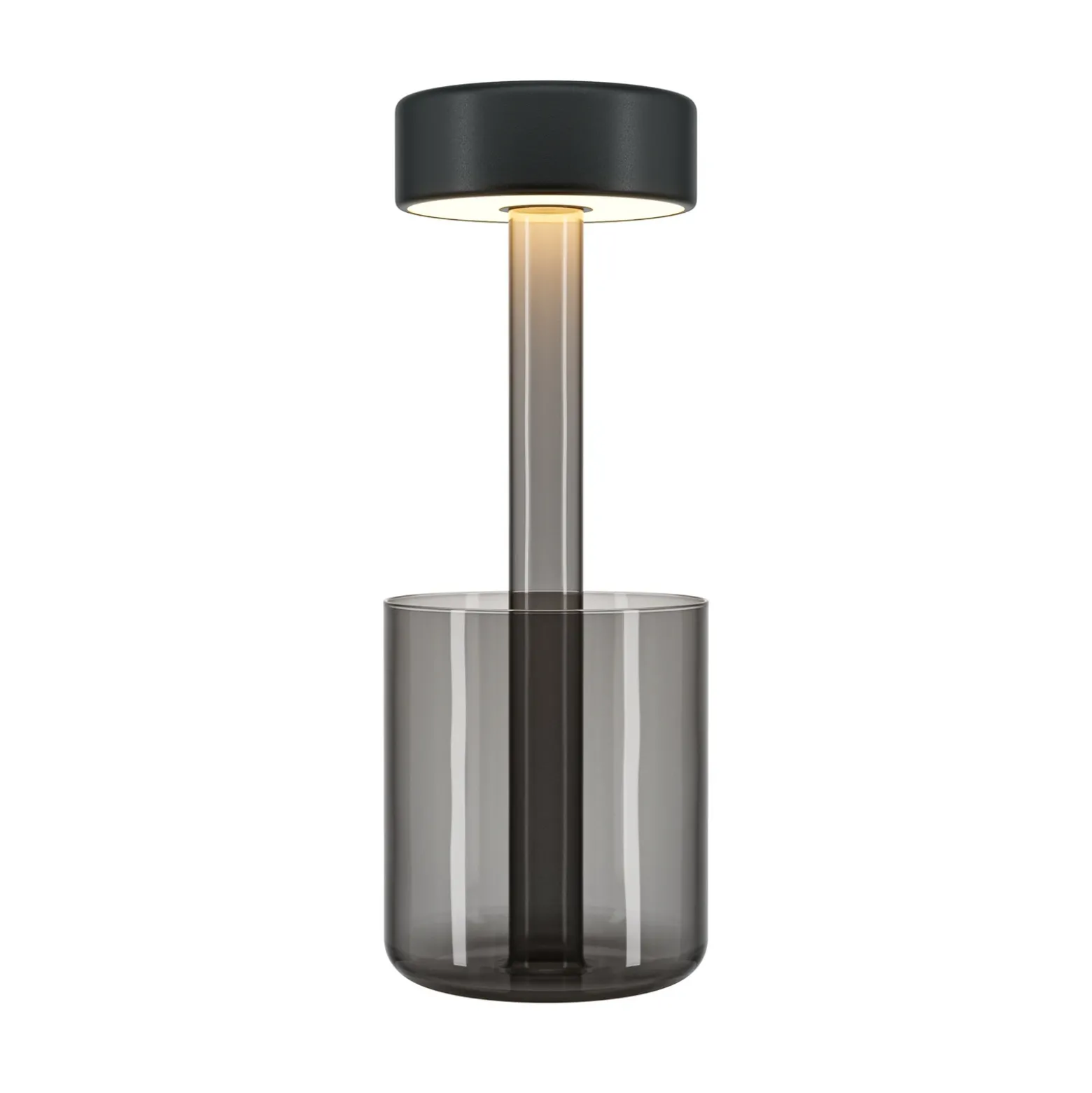 Maytoni Lámpara de mesa LED recargable AI Collaboration, cristal, gris