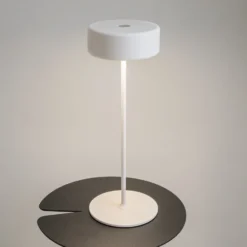 Maytoni Lámpara de mesa LED recargable AI Collaboration, aluminio, blanco