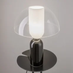 Maytoni Lámpara de mesa Memory, negra, altura 42 cm, cerámica