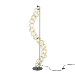 Maytoni lámpara de pie LED Golden Cage, altura 154 cm, metal