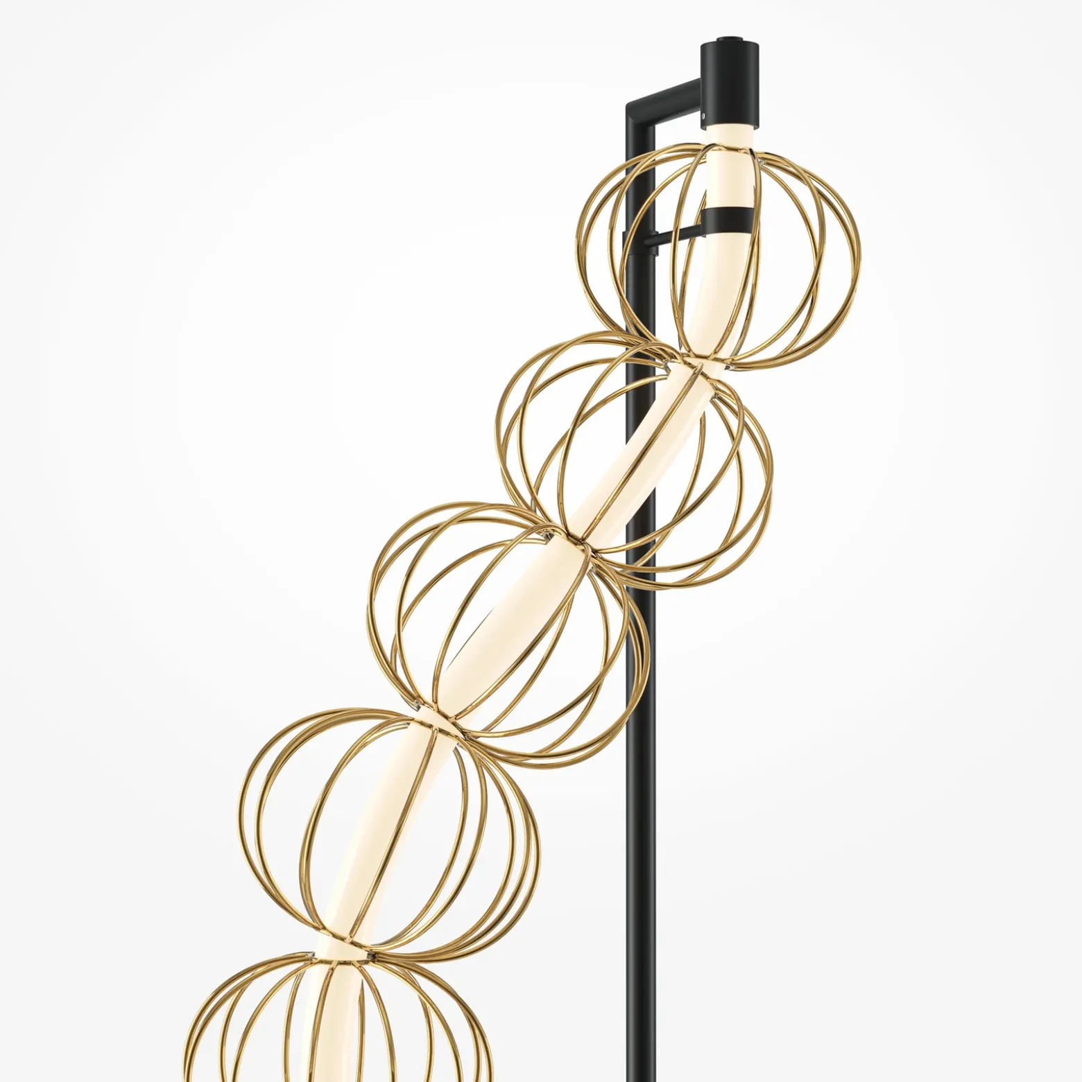 Maytoni lámpara de pie LED Golden Cage, altura 154 cm, metal