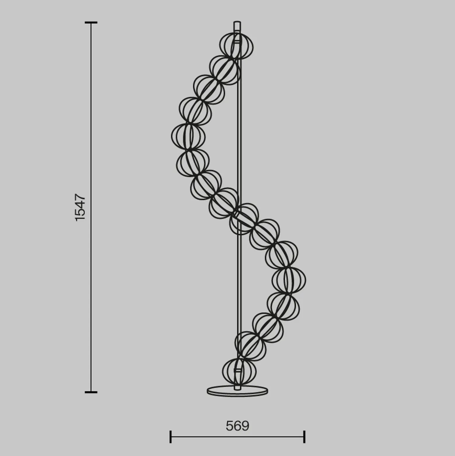 Maytoni lámpara de pie LED Golden Cage, altura 154 cm, metal