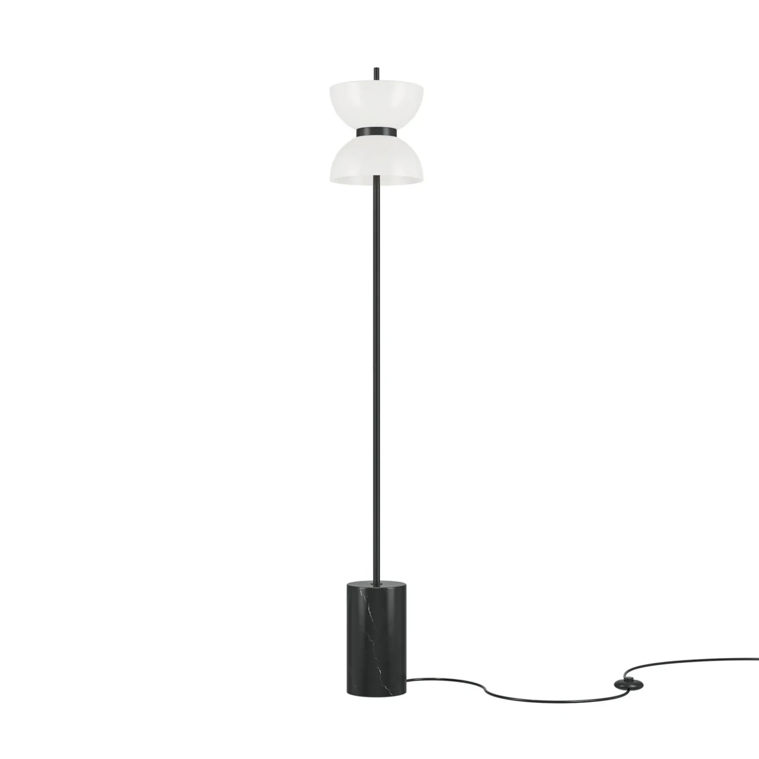 Maytoni lámpara de pie LED Kyoto, negra, altura 145 cm, mármol