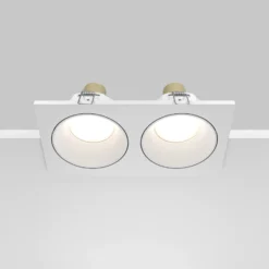 Maytoni lámpara de techo empotrable Zoom blanco 17 x 9 cm 2 luces IP65